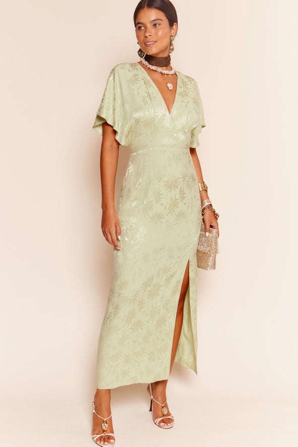 Vestido Sadie Daisy De Jacquard Salvia
