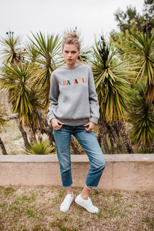 Sweatshirt Safari – Graumeliert