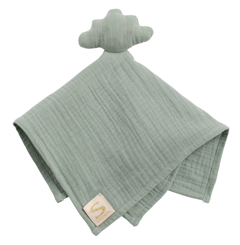 Gigoteuse Bébé Hiver En Double Gaze De Coton Et Son Doudou Mouchoir - Vert