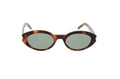 Luxury Eyewear – Lunettes De Soleil - Saint Laurent, lunettes de soleil marron caille de tortue, verres teints verts, vue de face