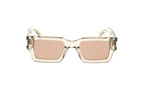 Luxury Eyewear – Lunettes De Soleil - Saint Laurent, lunettes de soleil rectangulaires transparentes avec verres teintés marron clair, vue de face