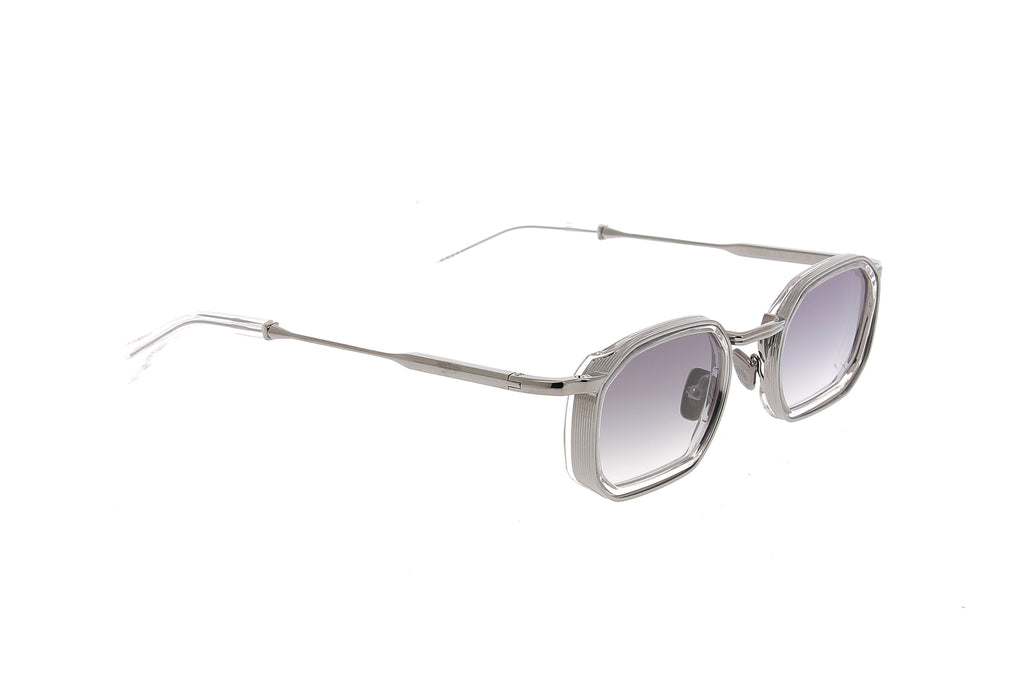 Luxury Eyewear – Sunglasses - John Dalia, rectangular silver-tone metal sunglasses, grey gradient lenses