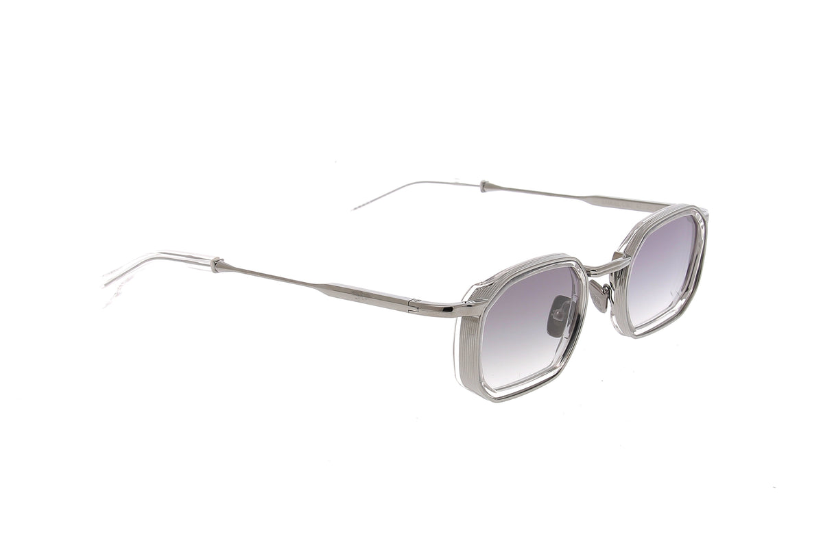 Luxury Eyewear – Sunglasses - John Dalia, rectangular silver-tone metal sunglasses, grey gradient lenses