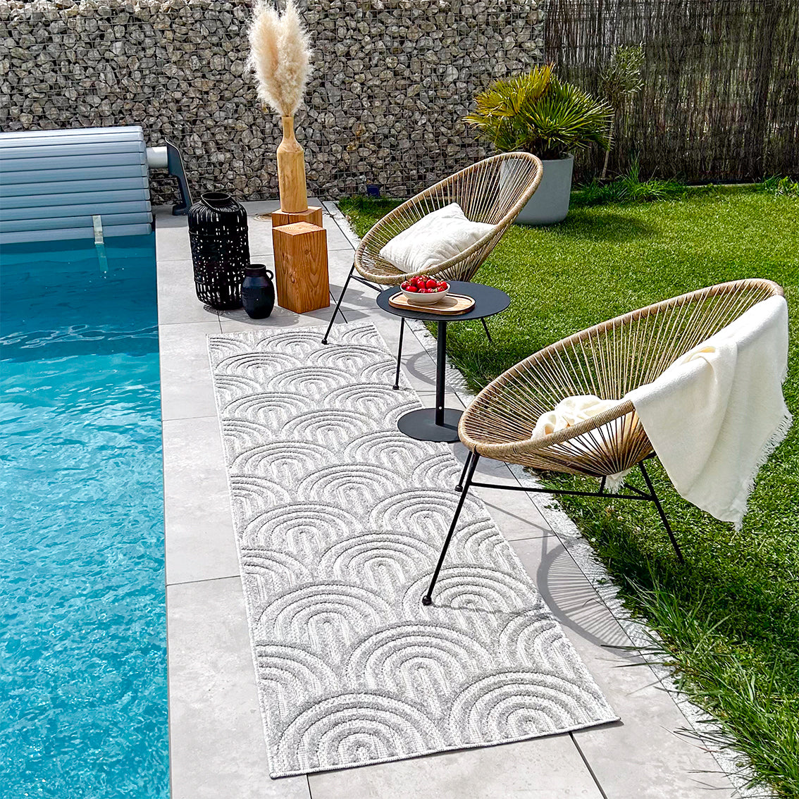 Alfombra interior y exterior SANTORINI 985 GRIS: SAN985GRI Alfombras Nazar