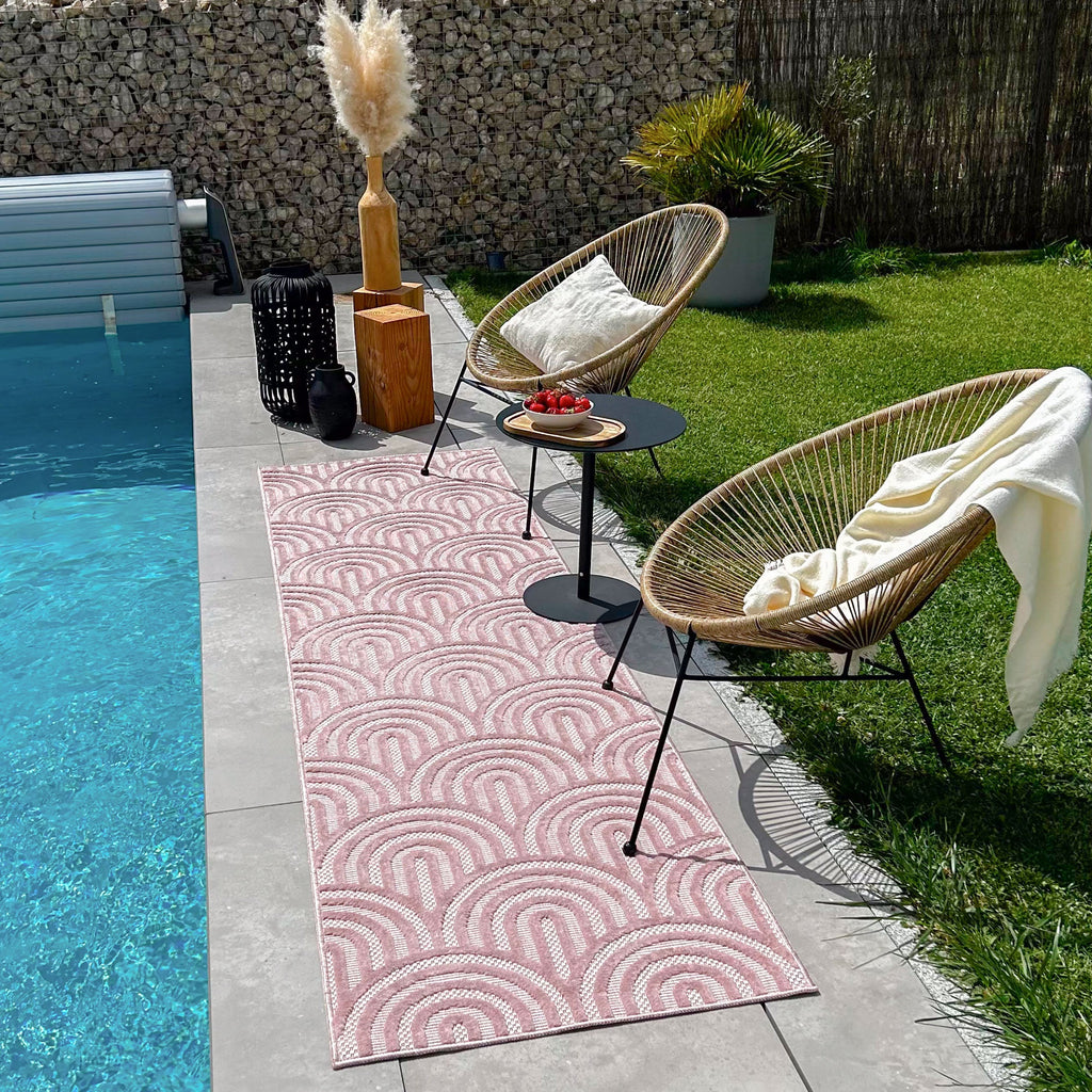 Alfombra interior y exterior SANTORINI 985 ROSA: SAN985ROS Alfombras Nazar
