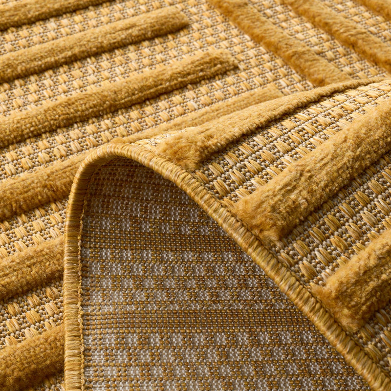 Tapis Santorini 986 - Motif Graphique - Jaune - Intérieur / Extérieur