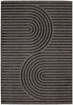 Alfombra Santorini 986 - Diseño Gráfico - Negro - Interior / Exterior