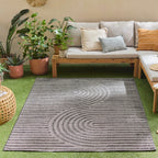Alfombra Santorini 986 - Diseño Gráfico - Negro - Interior / Exterior
