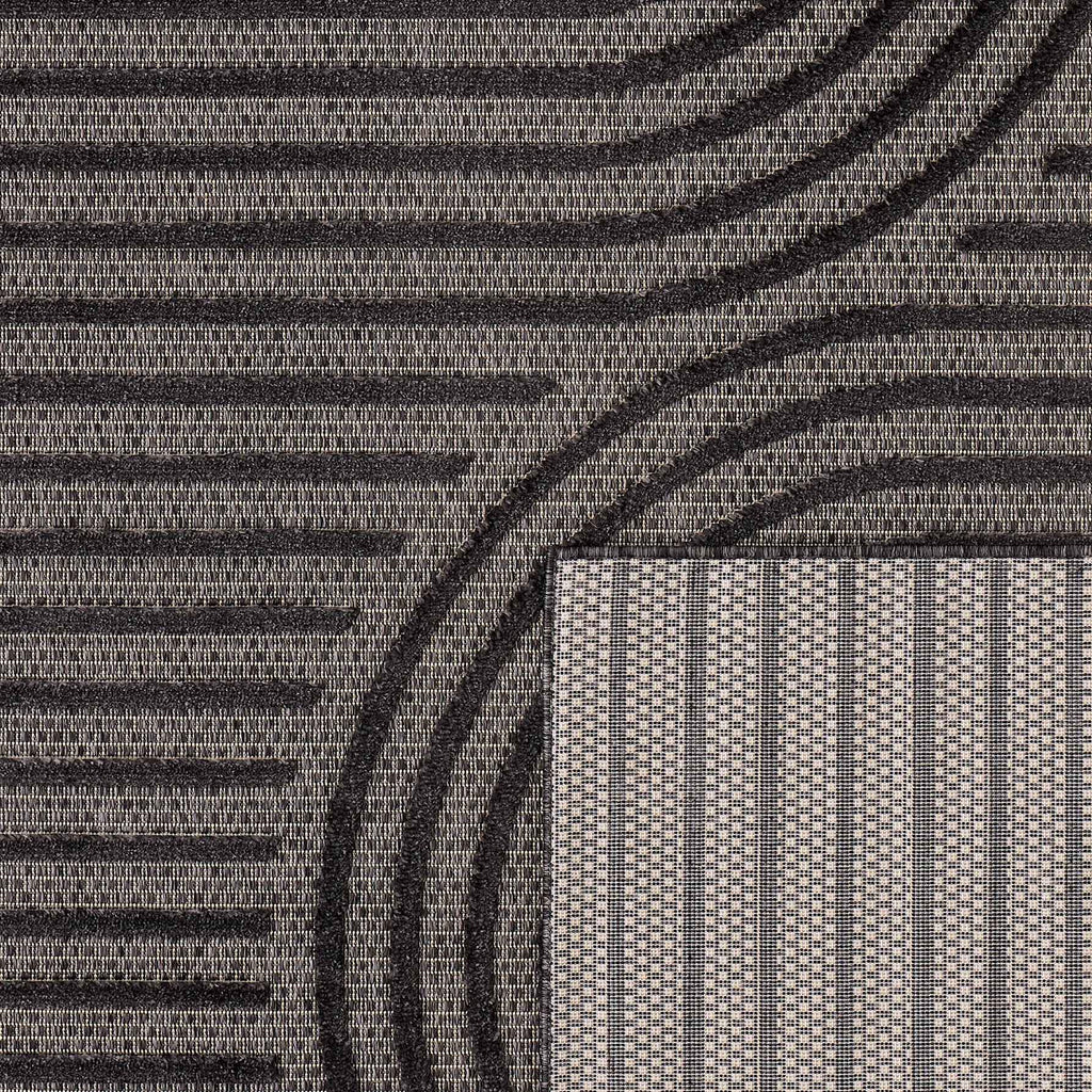Alfombra Santorini 986 - Diseño Gráfico - Negro - Interior / Exterior