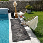 Alfombra Santorini 986 - Diseño Gráfico - Negro - Interior / Exterior