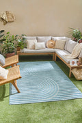 Tapis d'intérieur et extérieur motifs arcs symétriques SANTORINI 986 TURQUOISE : SAN986TUR Nazar rugs