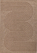 Tapis intérieur et extérieur motifs de vagues SANTORINI Beige : SAN987BEI Nazar rugs