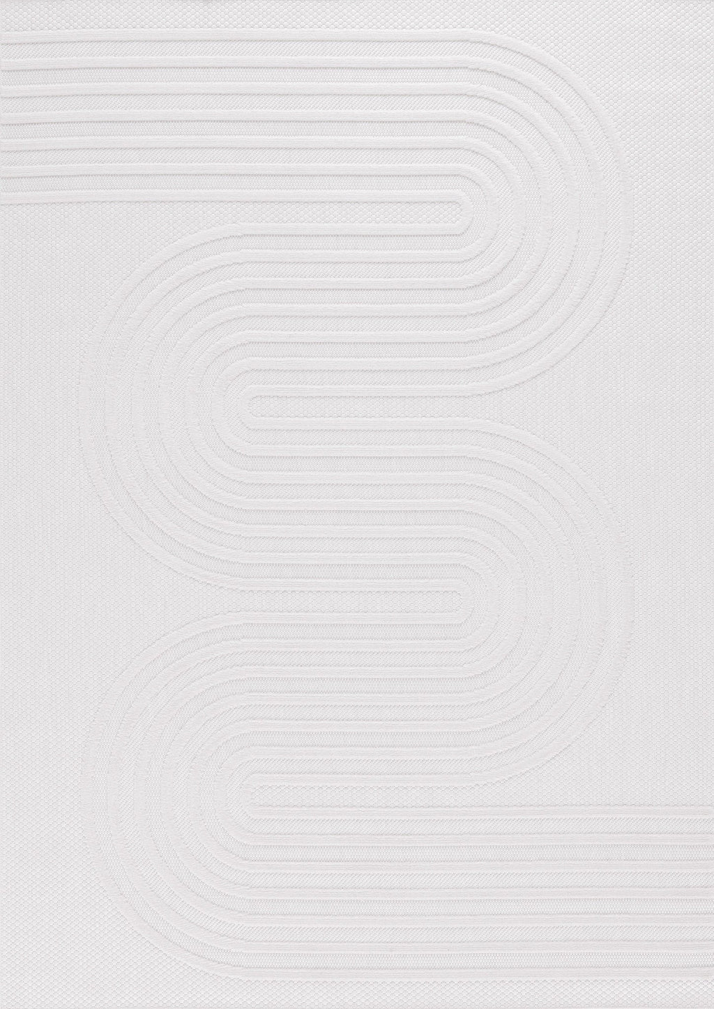 Tapis intérieur et extérieur motifs de vagues SANTORINI Blanc : SAN987BLA Nazar rugs