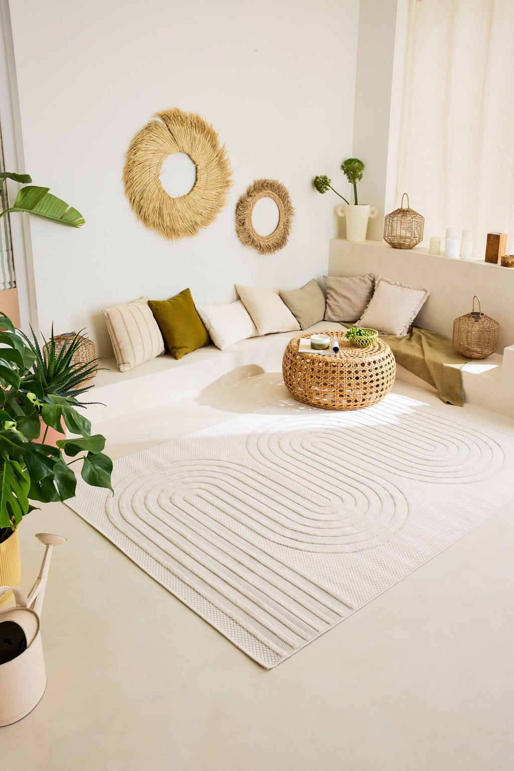 Tapis vague Blanc : SAN987BLA Nazar rugs