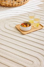 Tapis intérieur et extérieur motifs de vagues SANTORINI Blanc : SAN987BLA Nazar rugs