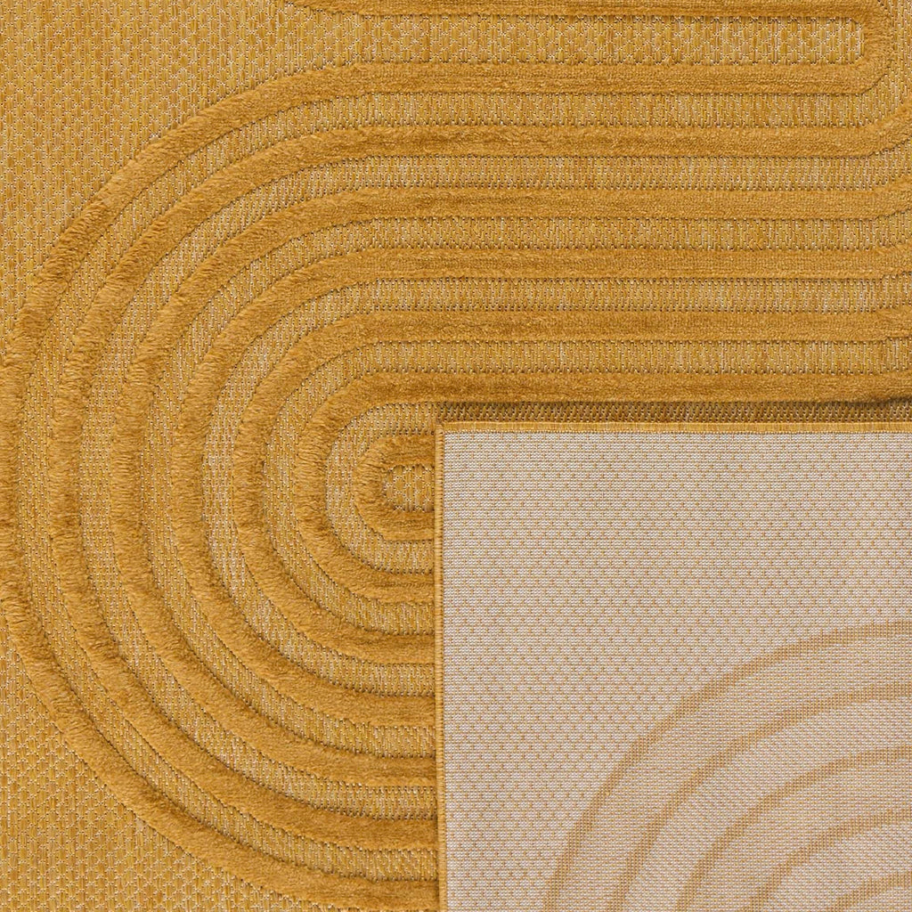 Alfombra Santorini 987 - Estampado gráfico - Amarillo - Interior / Exterior