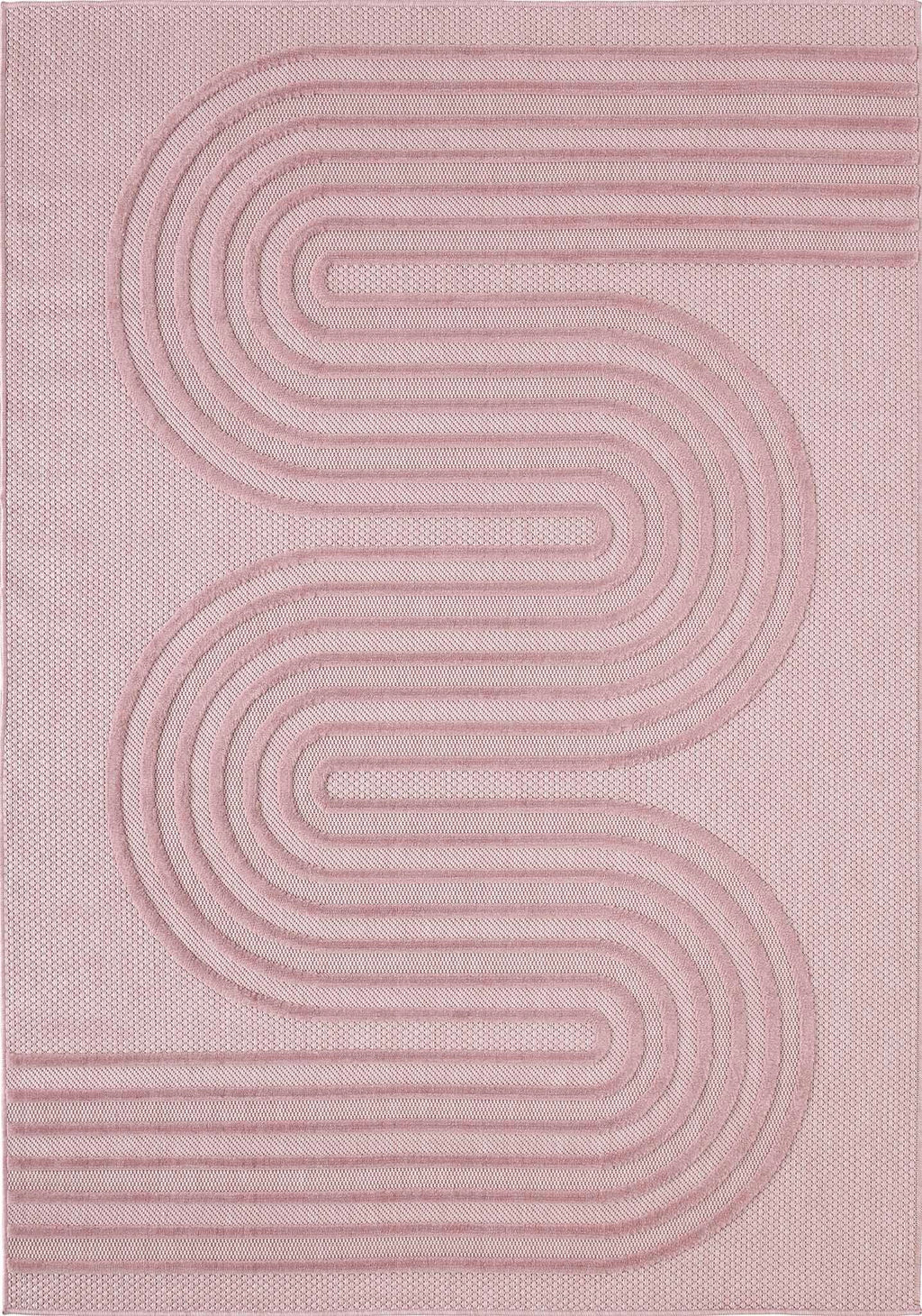 Alfombra Santorini 987 - Estampado gráfico - Rosa - Interior / Exterior