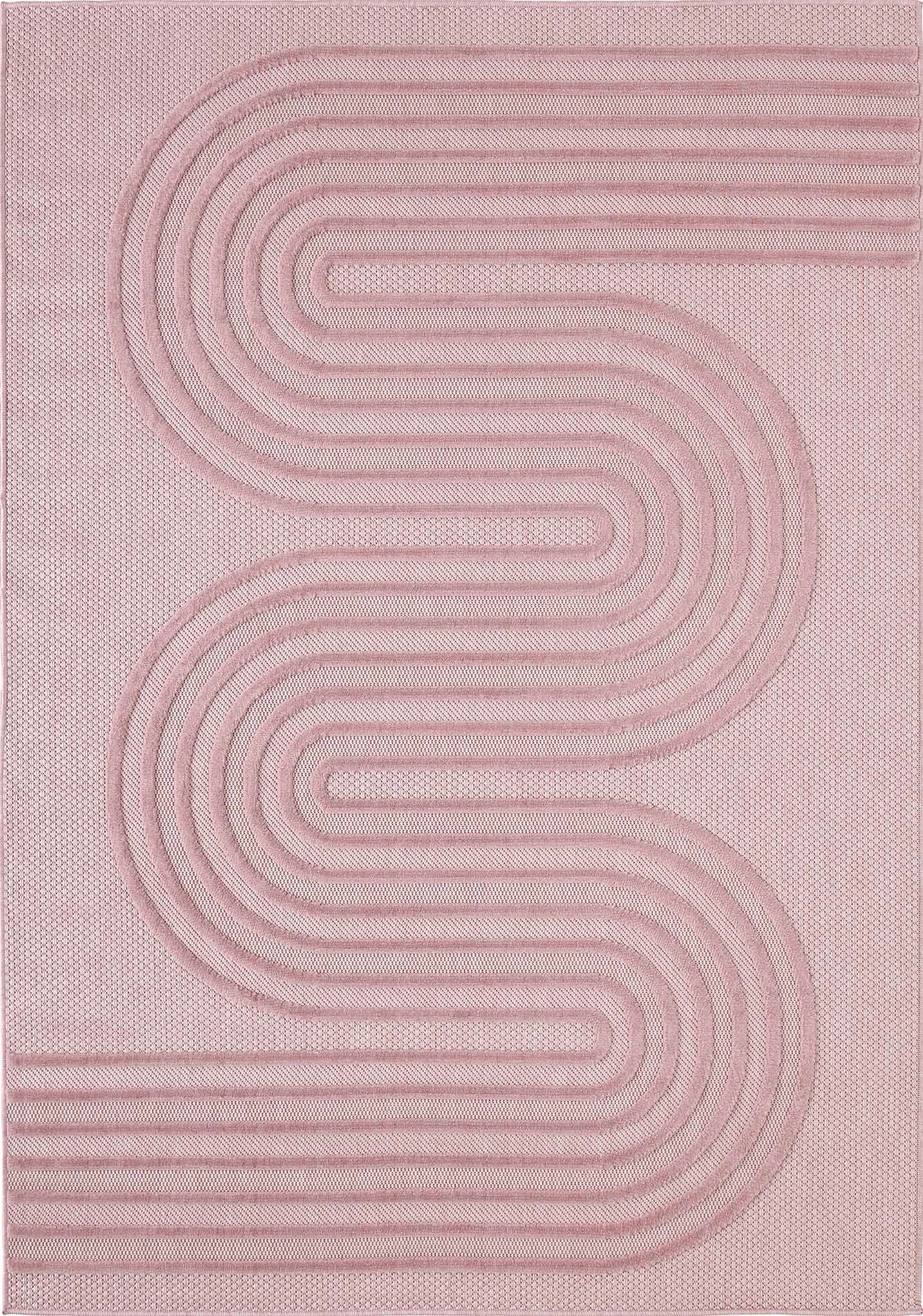 Alfombra Santorini 987 - Estampado gráfico - Rosa - Interior / Exterior