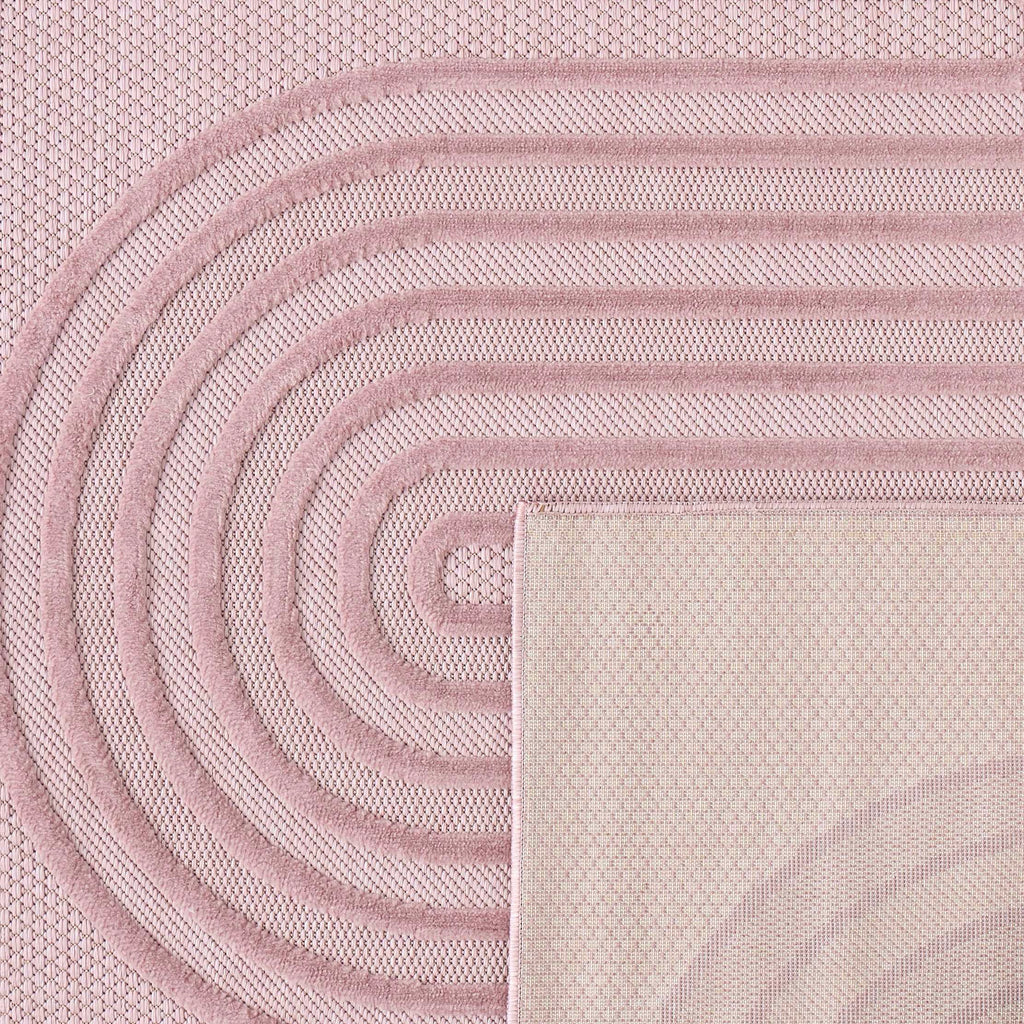Alfombra Santorini 987 - Estampado gráfico - Rosa - Interior / Exterior