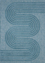 Alfombra Santorini 987 - Estampado gráfico - Turquesa - Interior / Exterior