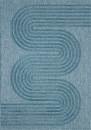 Tapis Santorini 987 - Motif Graphique - Turquoise - Intérieur / Extérieur