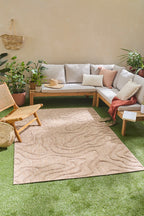 Indoor and outdoor rug with abstract Santorini Beige pattern: SAN988BEI Nazar rugs