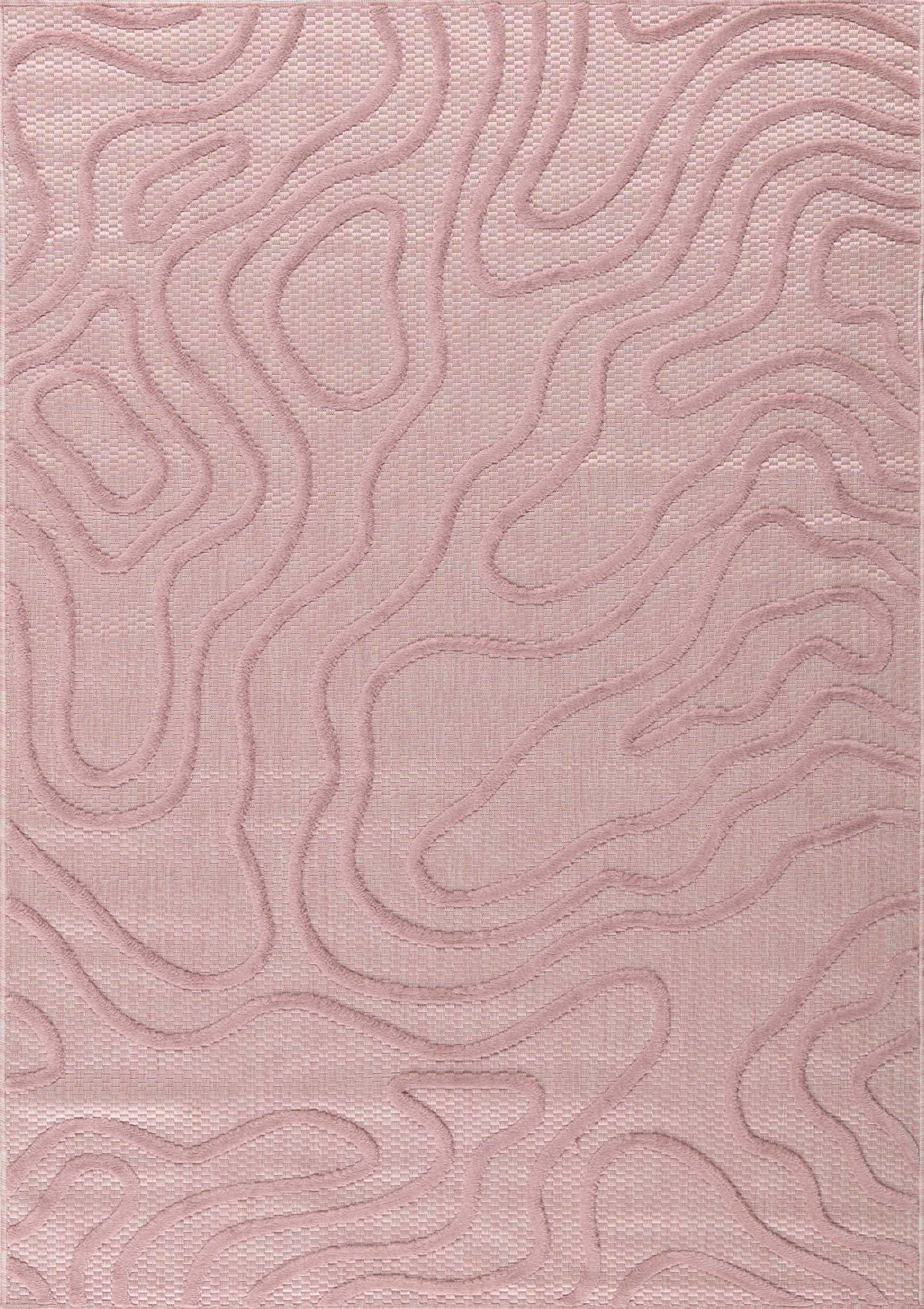 Indoor and outdoor rug with abstract Santorini Rose pattern: SAN988ROS Nazar rugs