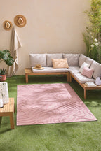 Indoor and outdoor rug with abstract Santorini Rose pattern: SAN988ROS Nazar rugs