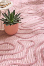 Indoor and outdoor rug with abstract Santorini Rose pattern: SAN988ROS Nazar rugs