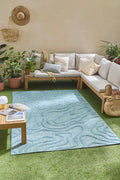 Alfombra Santorini 988 - Estampado gráfico - Turquesa - Interior / Exterior