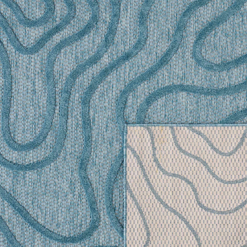 Alfombra Santorini 988 - Estampado gráfico - Turquesa - Interior / Exterior