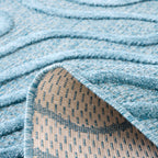 Alfombra Santorini 988 - Estampado gráfico - Turquesa - Interior / Exterior