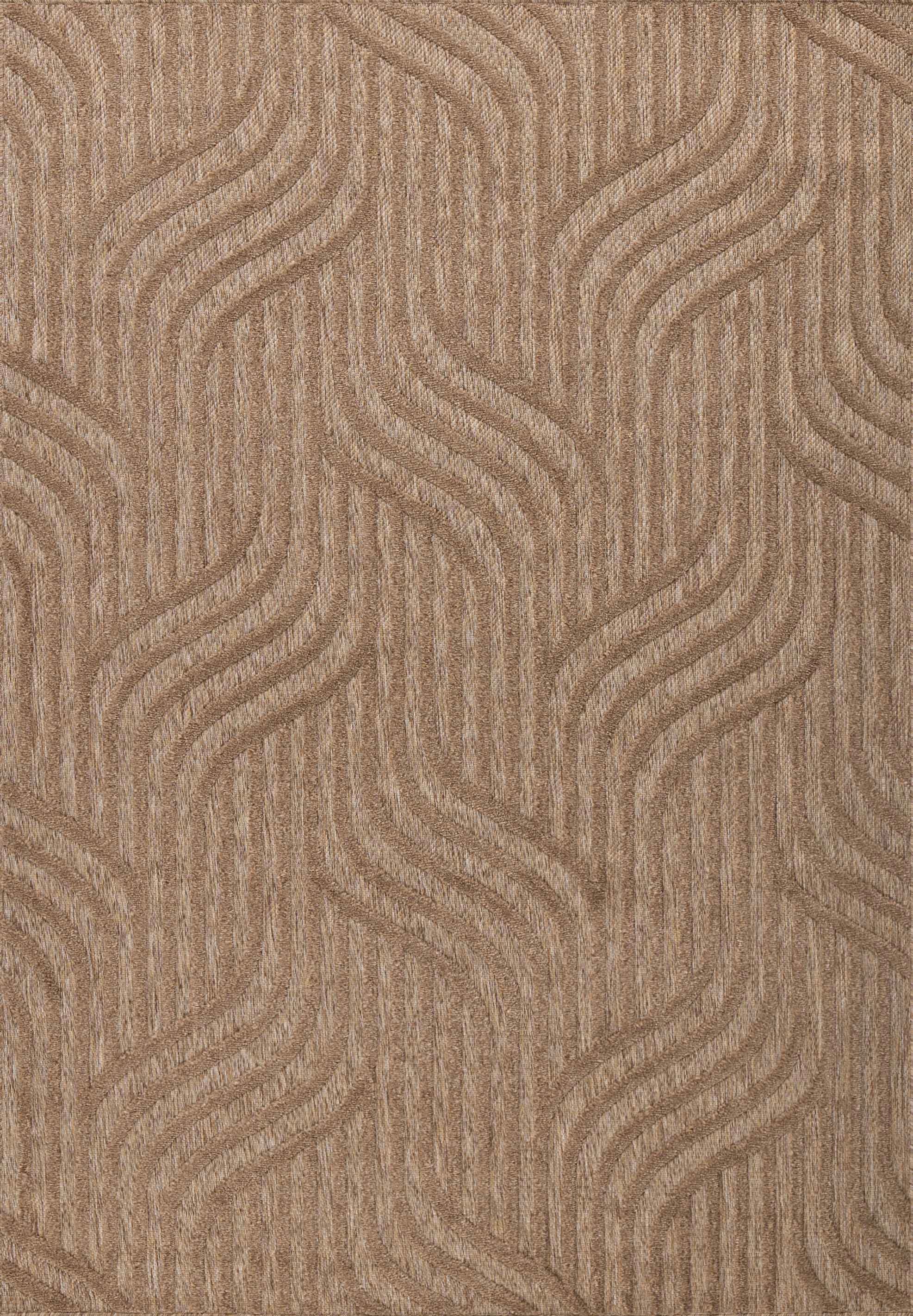 Alfombra Santorini 989 - Estampado gráfico - Beige - Interior / Exterior