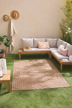 Alfombra Santorini 989 - Estampado gráfico - Beige - Interior / Exterior