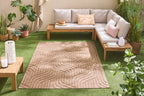 Alfombra Santorini 989 - Estampado gráfico - Beige - Interior / Exterior