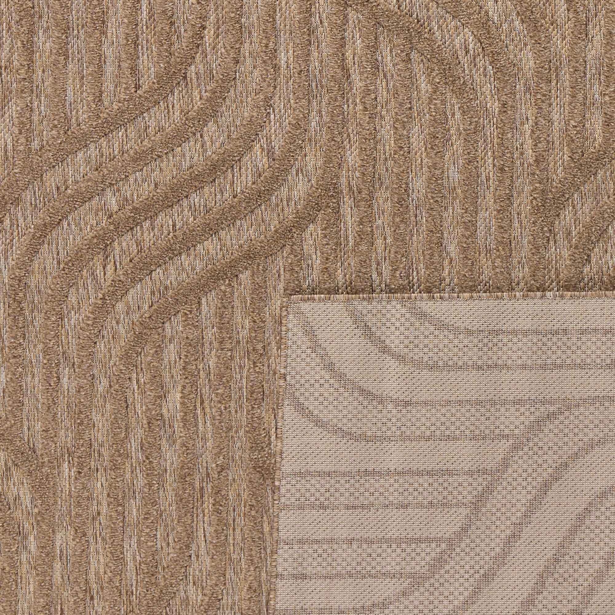 Alfombra Santorini 989 - Estampado gráfico - Beige - Interior / Exterior