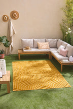 Santorini Yellow indoor and outdoor graphic pattern rug: SAN989JAU Nazar rugs