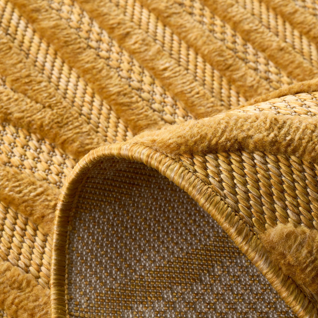 Santorini Yellow indoor and outdoor graphic pattern rug: SAN989JAU Nazar rugs
