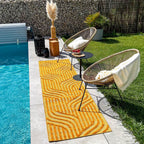 Santorini Yellow indoor and outdoor graphic pattern rug: SAN989JAU Nazar rugs