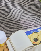 Santorini Black indoor and outdoor graphic pattern rug: SAN989NOI Nazar rugs