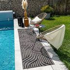 Santorini Black indoor and outdoor graphic pattern rug: SAN989NOI Nazar rugs