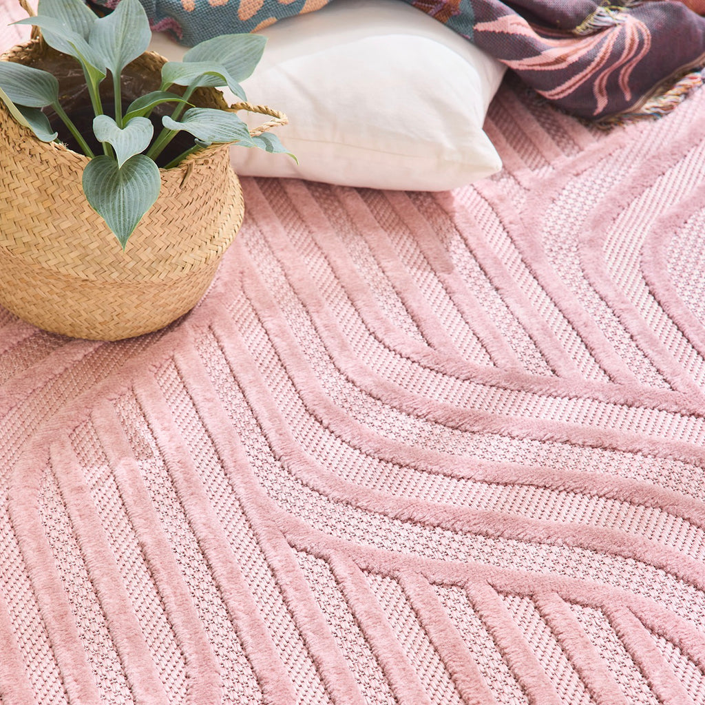 Alfombra Santorini 989 - Diseño Gráfico - Rosa - Interior / Exterior