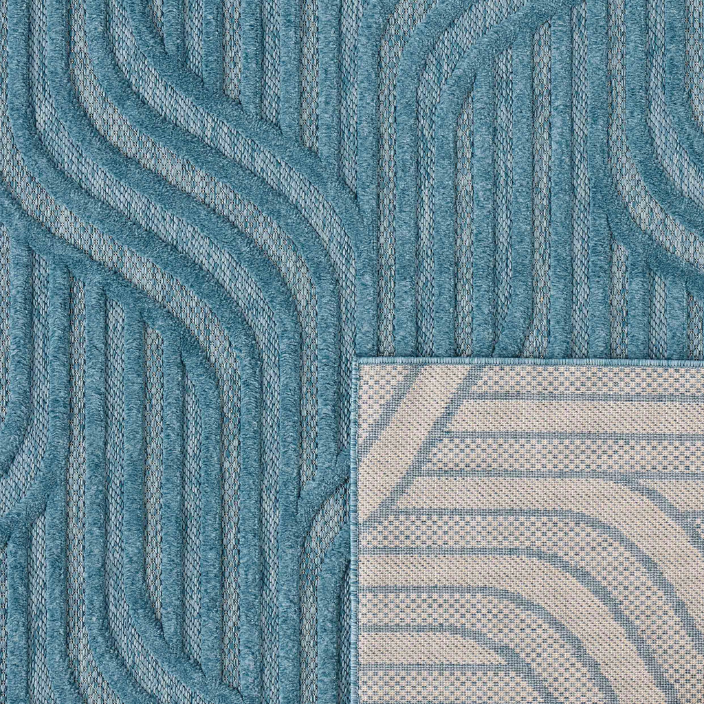 Alfombra Santorini 989 - Diseño Gráfico - Turquesa - Interior / Exterior