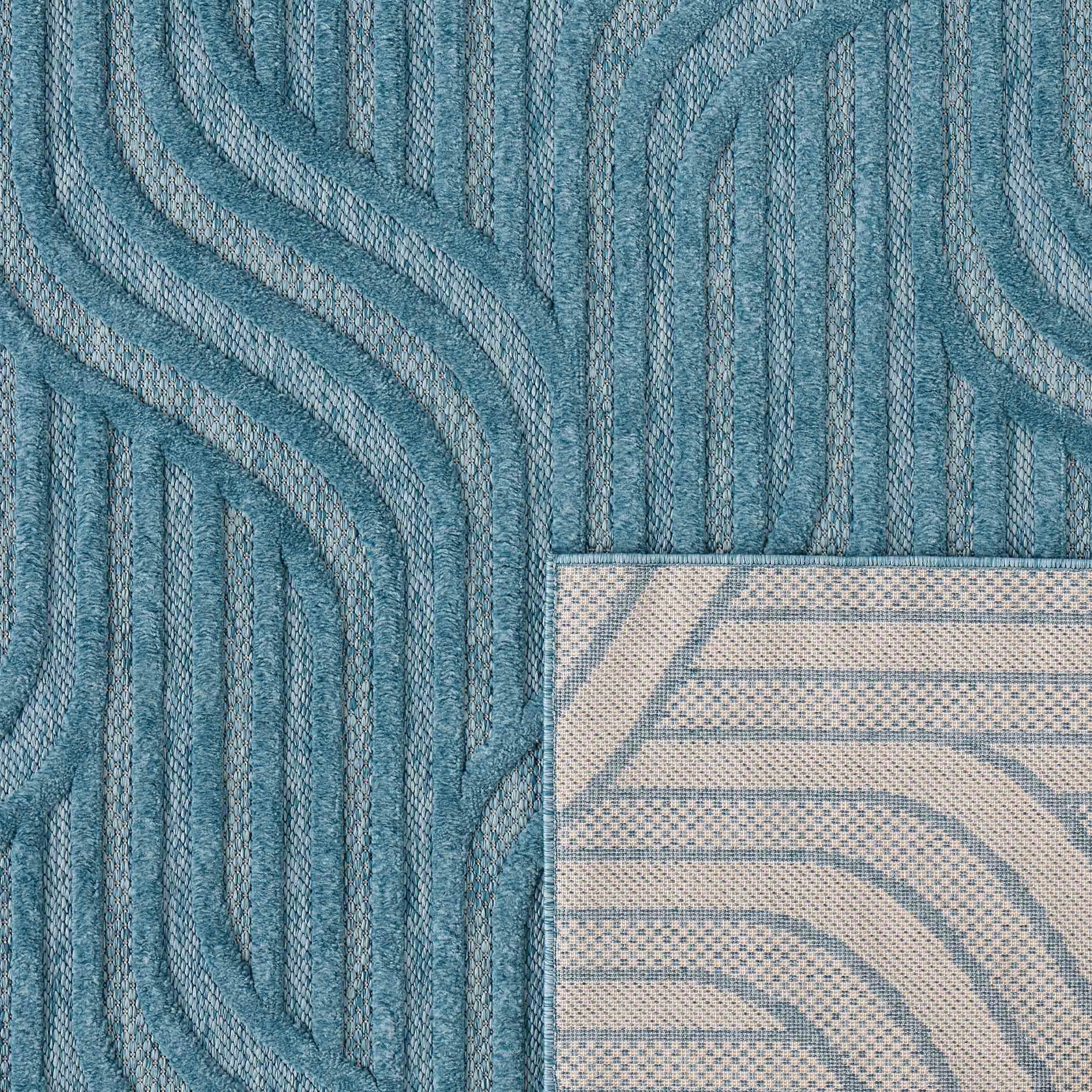 Alfombra Santorini 989 - Diseño Gráfico - Turquesa - Interior / Exterior