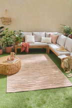 Alfombras estampadas de interior y exterior en color beige: SAN990BEI Alfombras Nazar