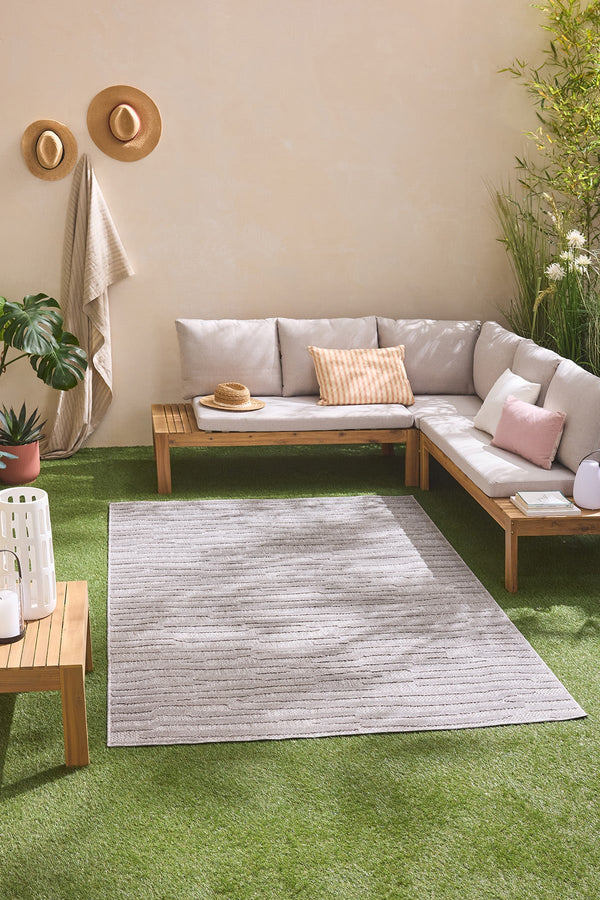 Alfombras estampadas grises para interior y exterior: SAN990GRI Alfombras Nazar