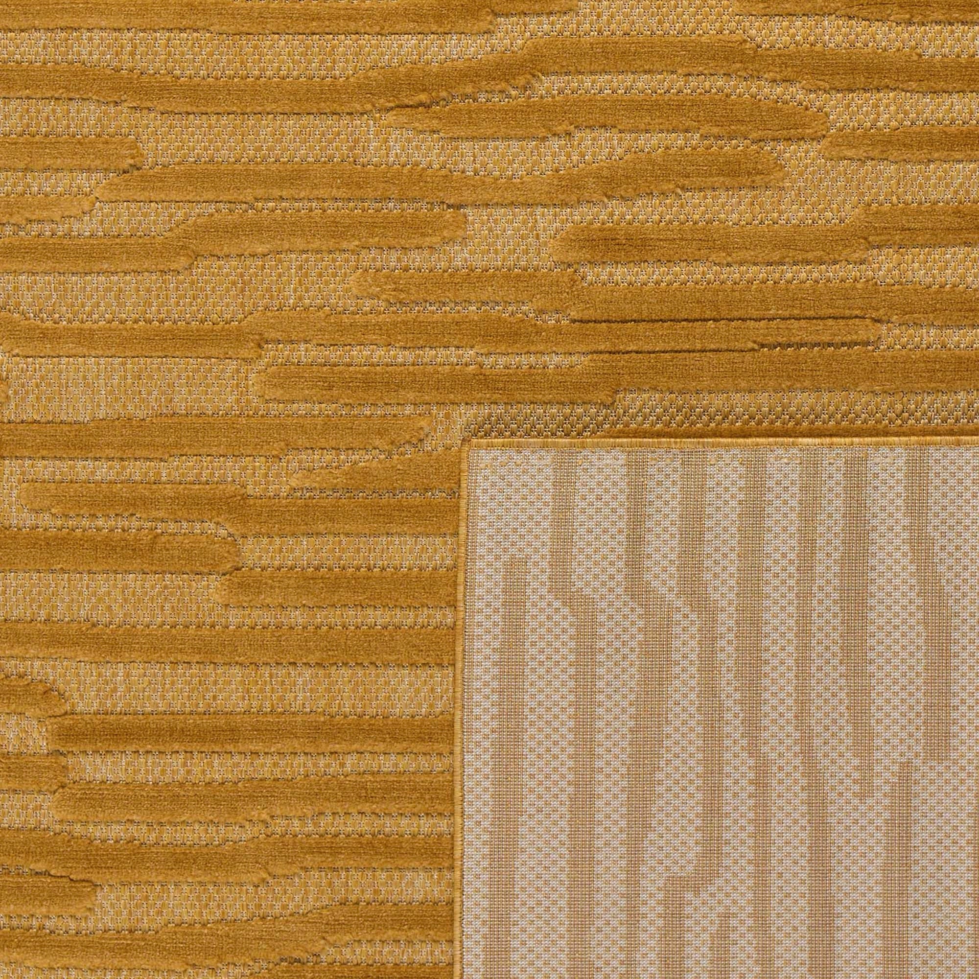 Alfombra Santorini 990 - Estampado gráfico - Amarillo - Interior / Exterior