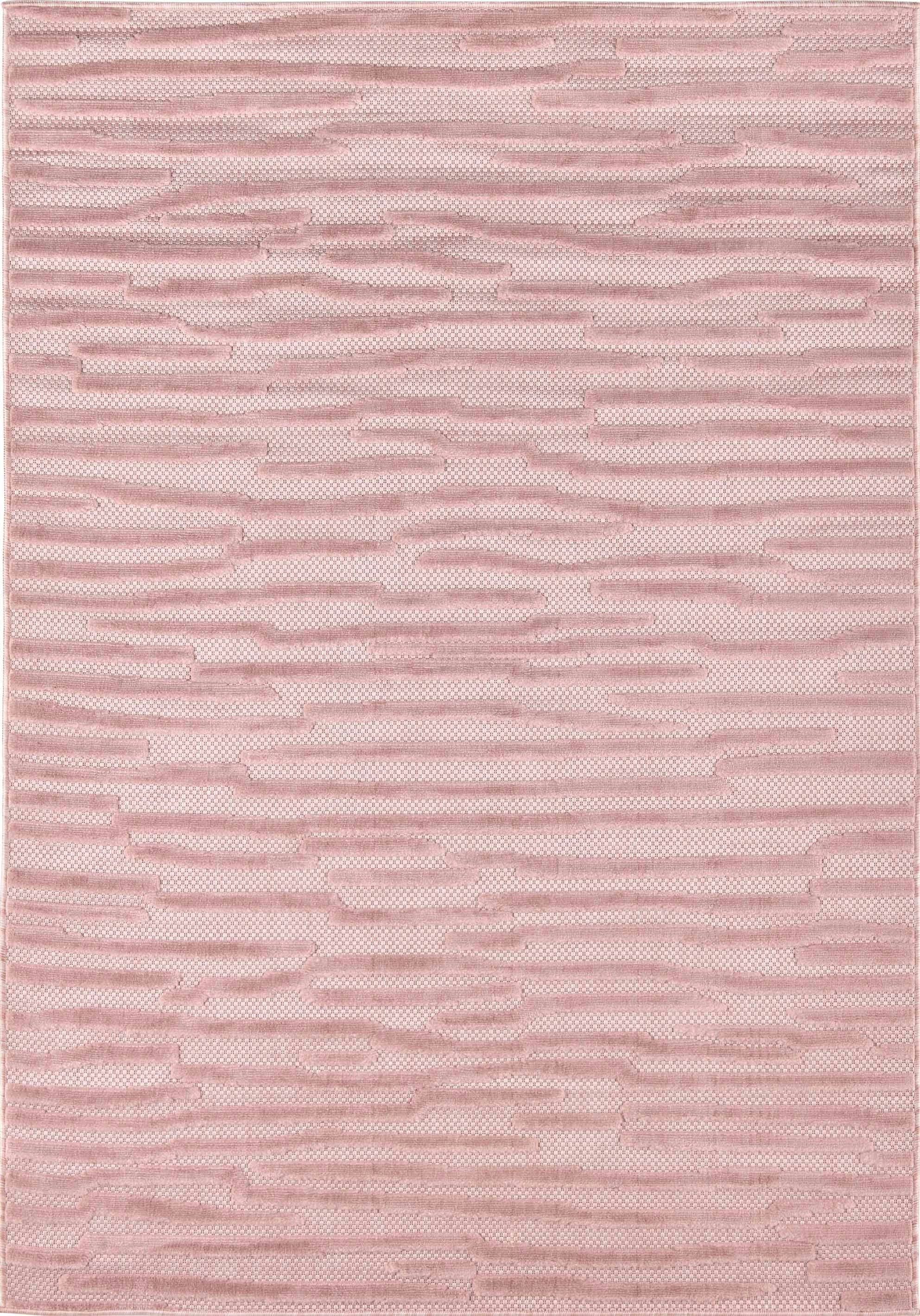 Alfombra Santorini 990 - Estampado gráfico - Rosa - Interior / Exterior