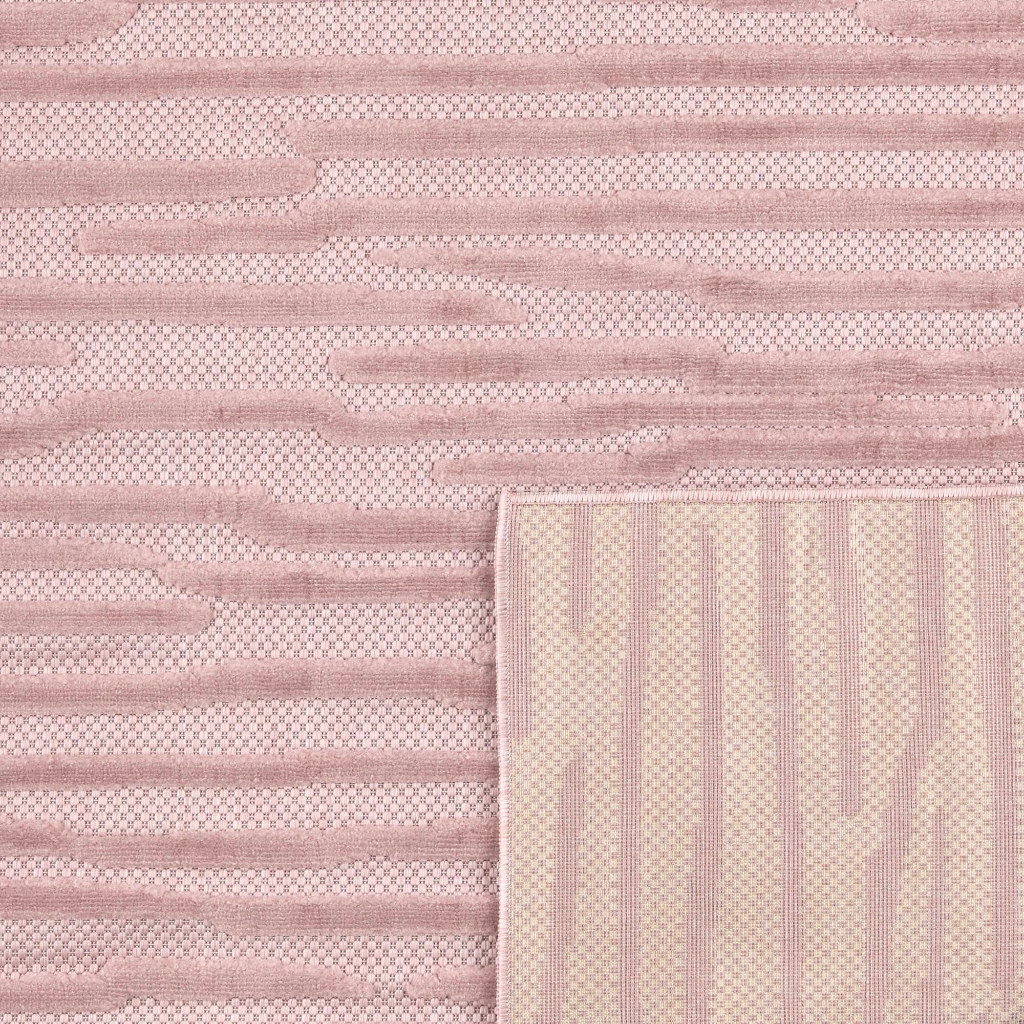 Alfombra Santorini 990 - Estampado gráfico - Rosa - Interior / Exterior