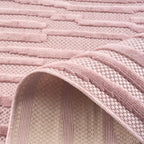 Alfombra Santorini 990 - Estampado gráfico - Rosa - Interior / Exterior